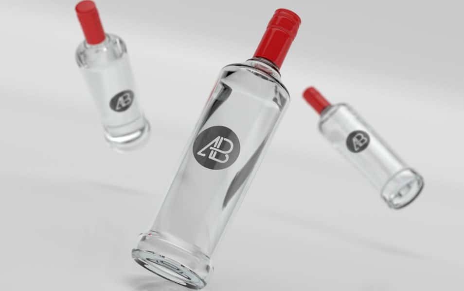Realistic Vodka Bottle Branding Mockup
