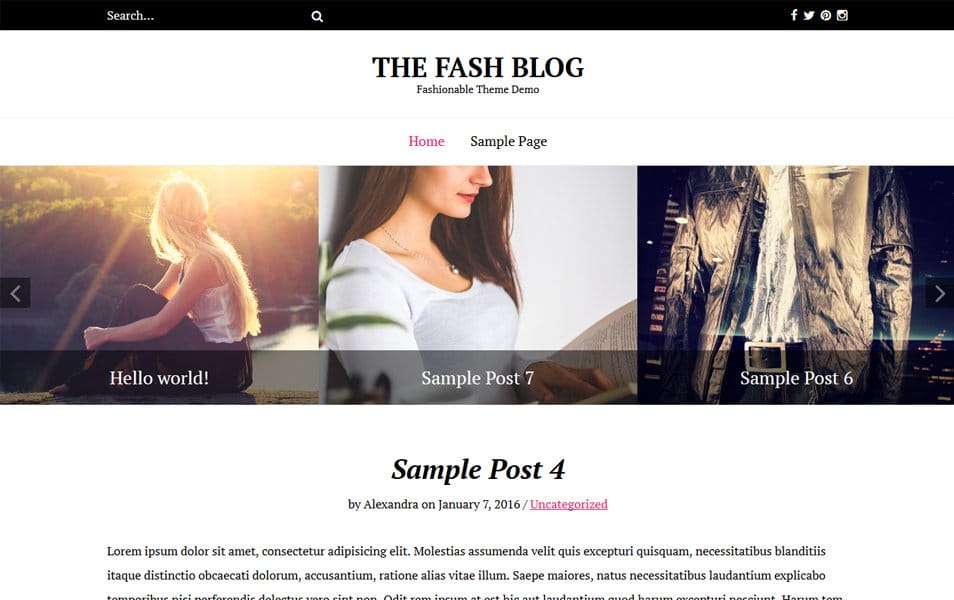 The Fash Blog Responsive WordPress Theme