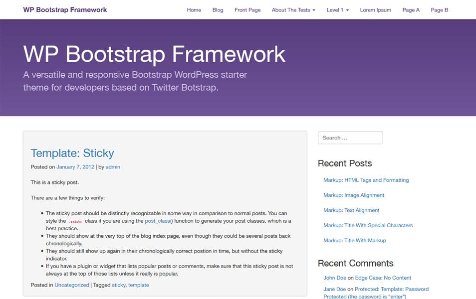 WP Bootstrap Starter Responsive WordPress Theme