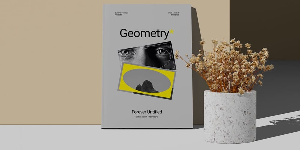 A4 Magazine Cover Mockup With Dry Plant