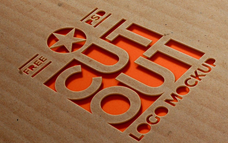 Cardboard Cutout Logo Mockup