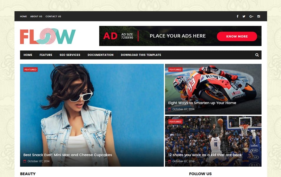 Flow Magazine Responsive Blogger Template