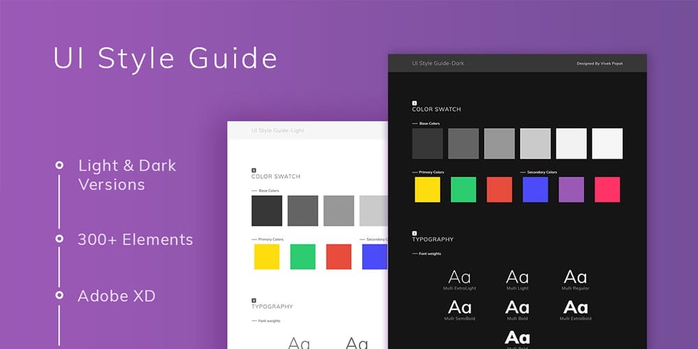 Free Adobe XD UI Style Guide