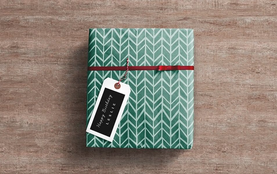 Gift Wrap Box PSD Mockup