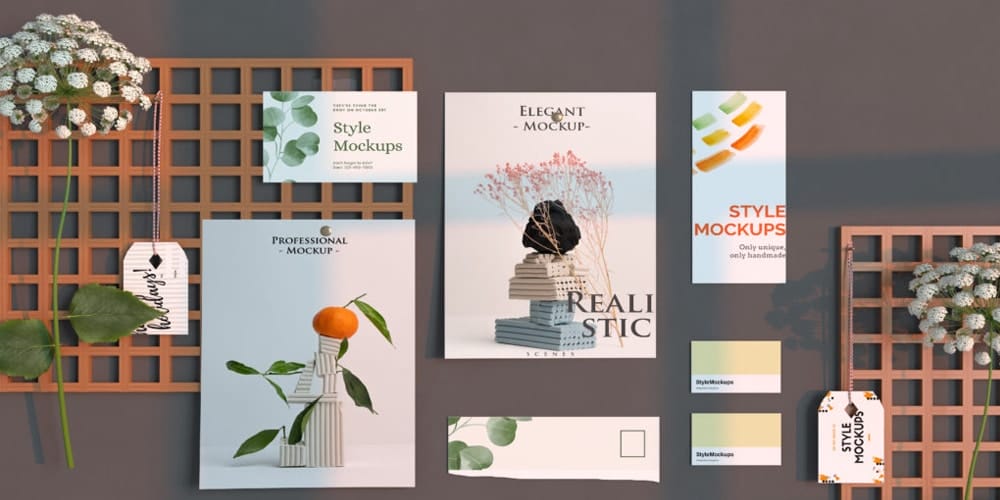 Best Free Scene Creators for Designers 74 Minimal Moodboard Scene Creator Mockup