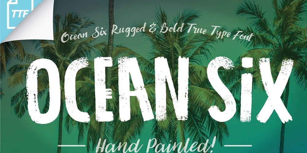 Ocean-Six-Brush-Font