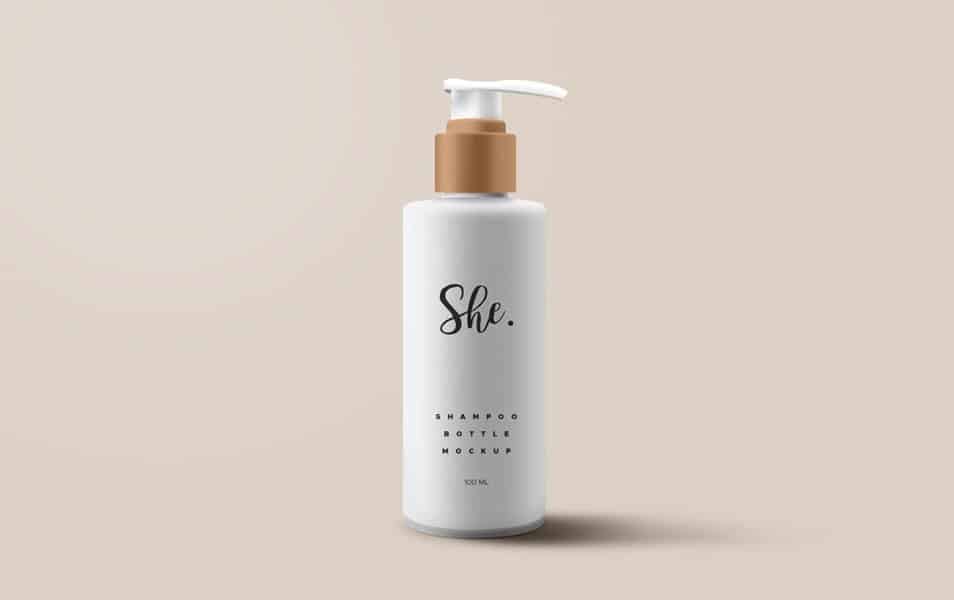 Shampoo Bottle Packaging PSD Mockup