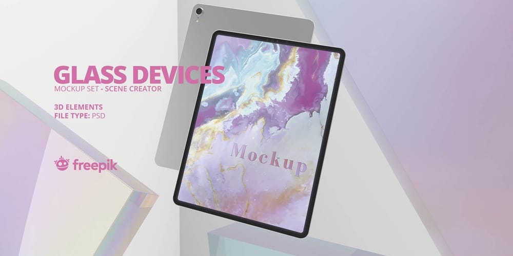 iPad Tablet on Glass Mockups and Scene Creator