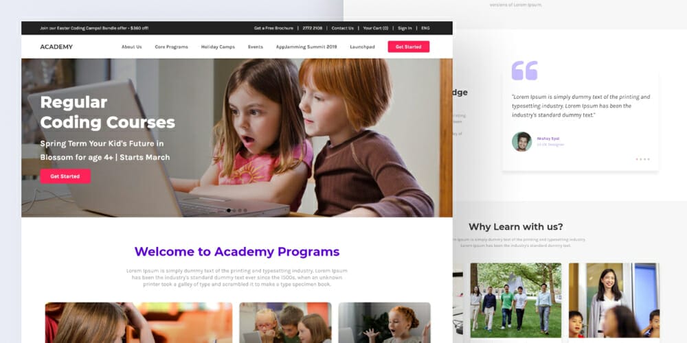 Academy and Real Landing Page