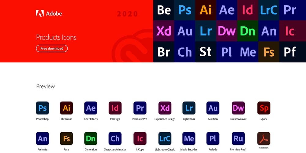 Adobe Products Icons