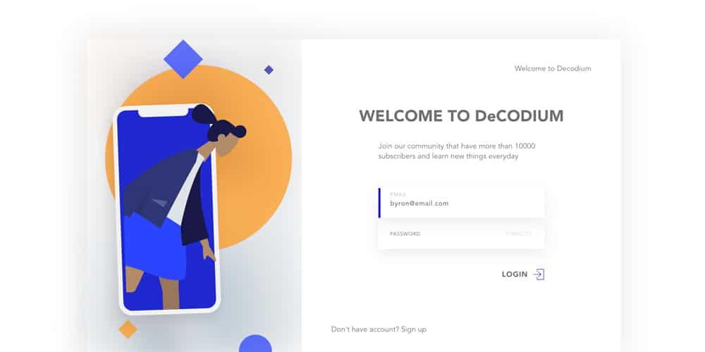 Adobe XD Login Screens