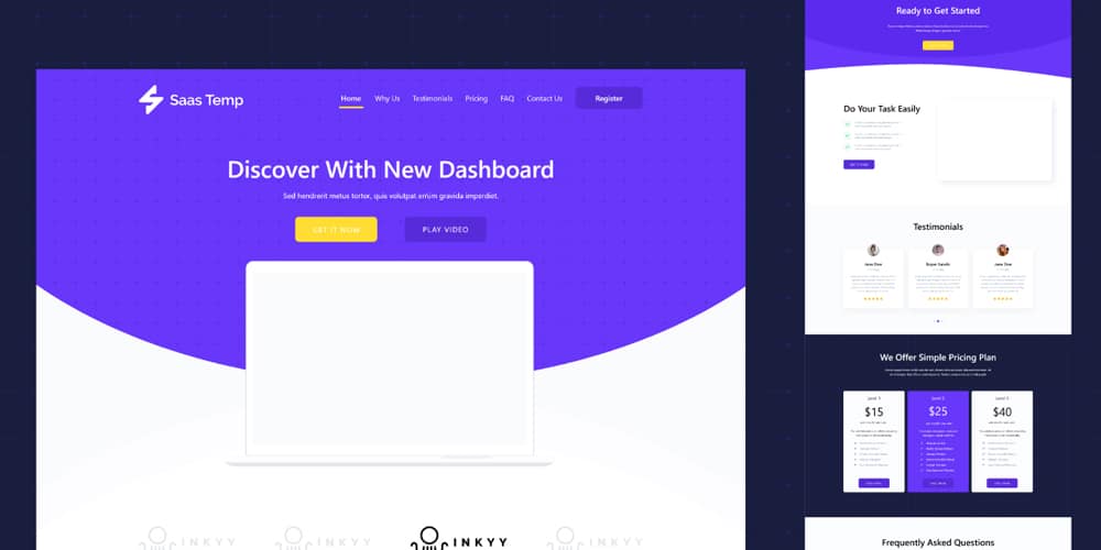 Adobe XD kit for SAAS