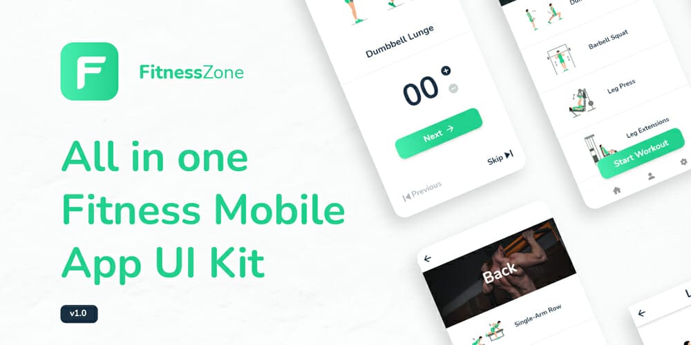 All in one Fitness Mobile App UI Kit
