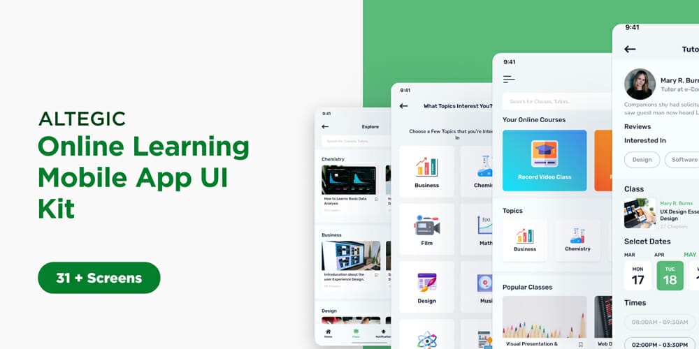 Altegic Educational App UI Kit
