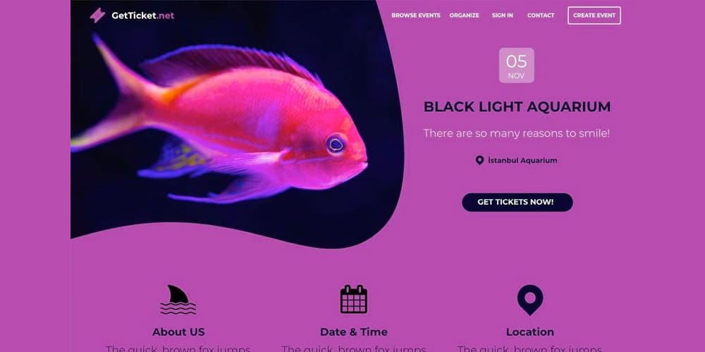 Aquarium Landing Page