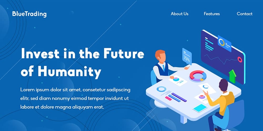 BlueTrading Landing Page Template