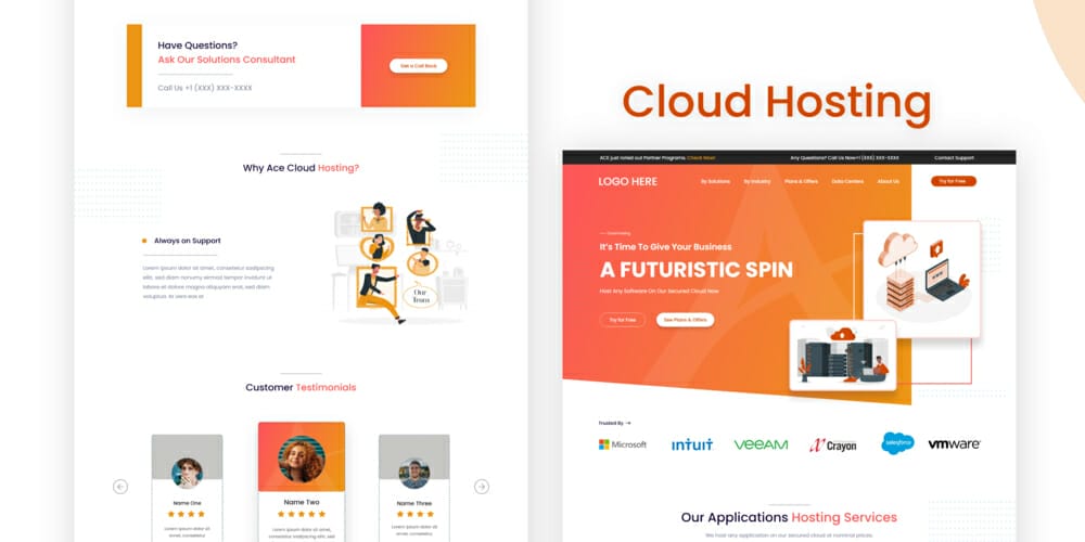 Cloud Hosting UI Template