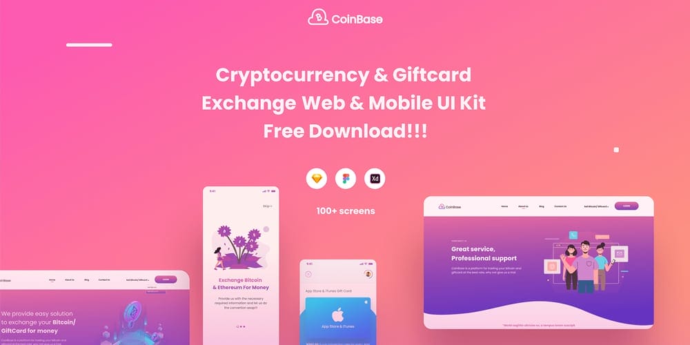 CoinBase Web and Mobile UI Kit
