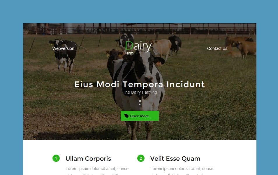 Dairy Farm An Agriculture Category Email Template