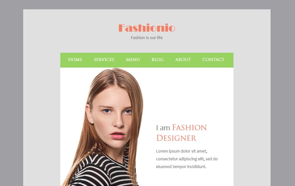 Fashionio a Newsletter Responsive Web Template