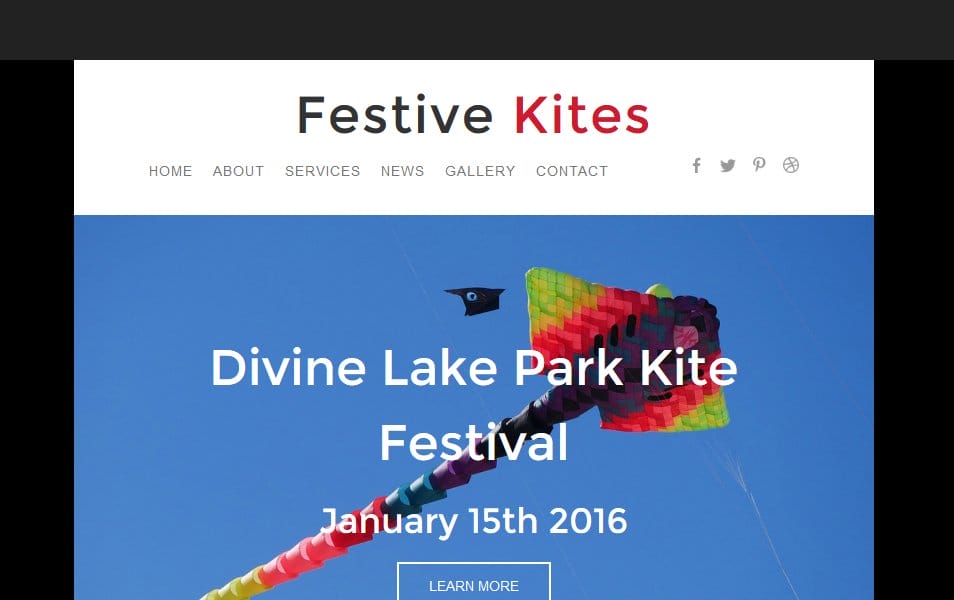 Festive Kites a Newsletter Responsive Web Template