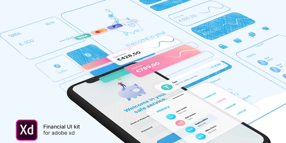 Financial UI Kit for Adobe XD