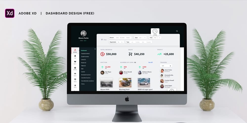 Free Dashboard Design for Adobe XD