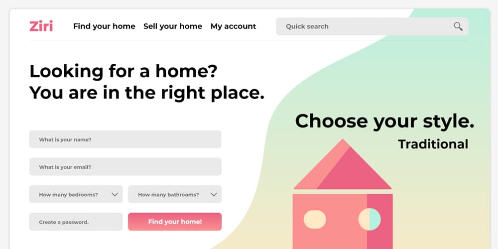 Home Finder Signup Template