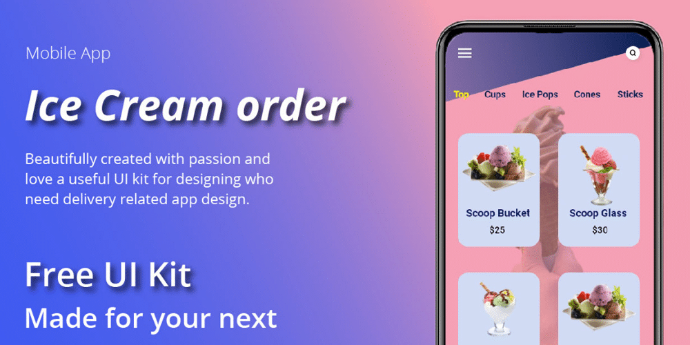 Ice Cream Order App UI Kit