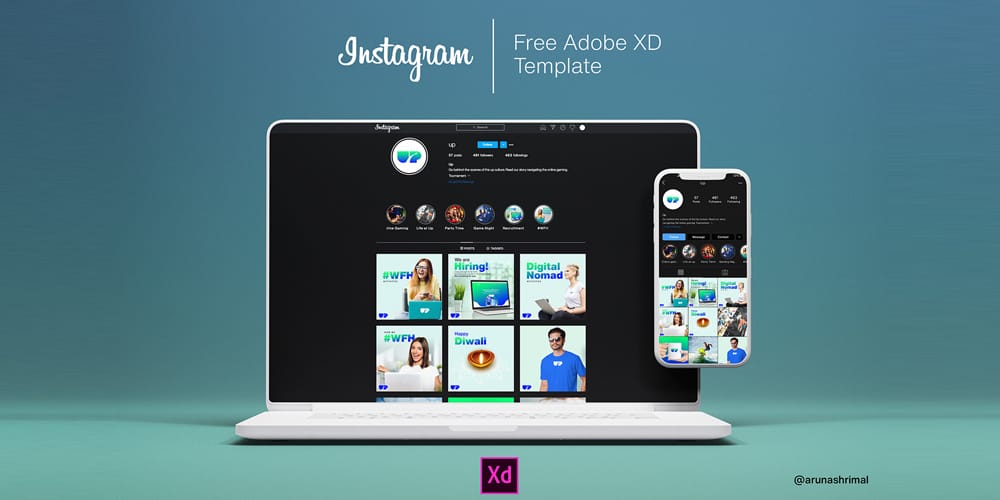 Instagram Adobe XD Template