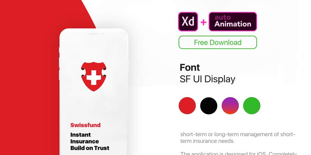 Insurance App Animated Template XD