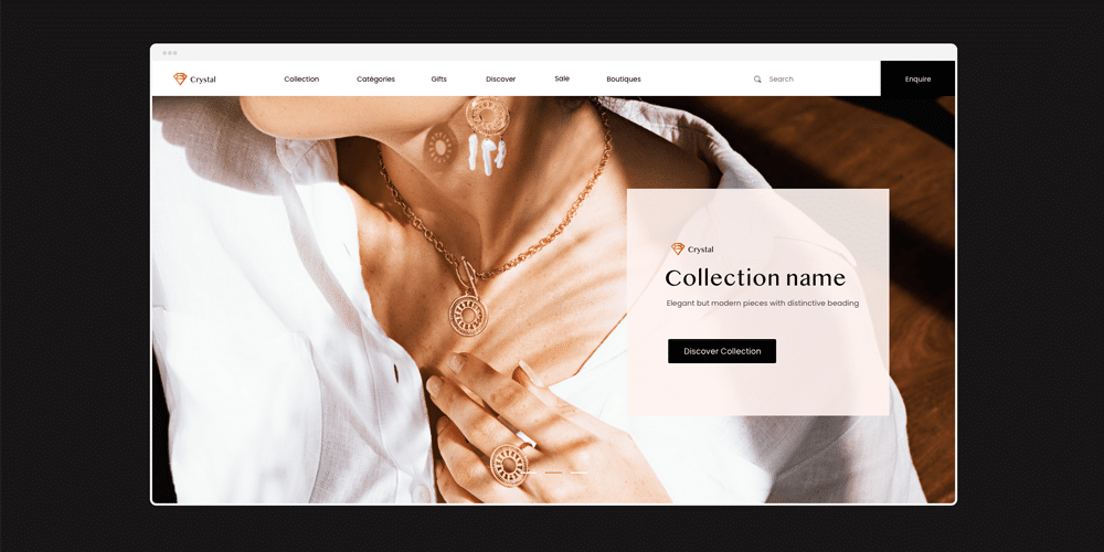Jewellery Web Template With Wireframe
