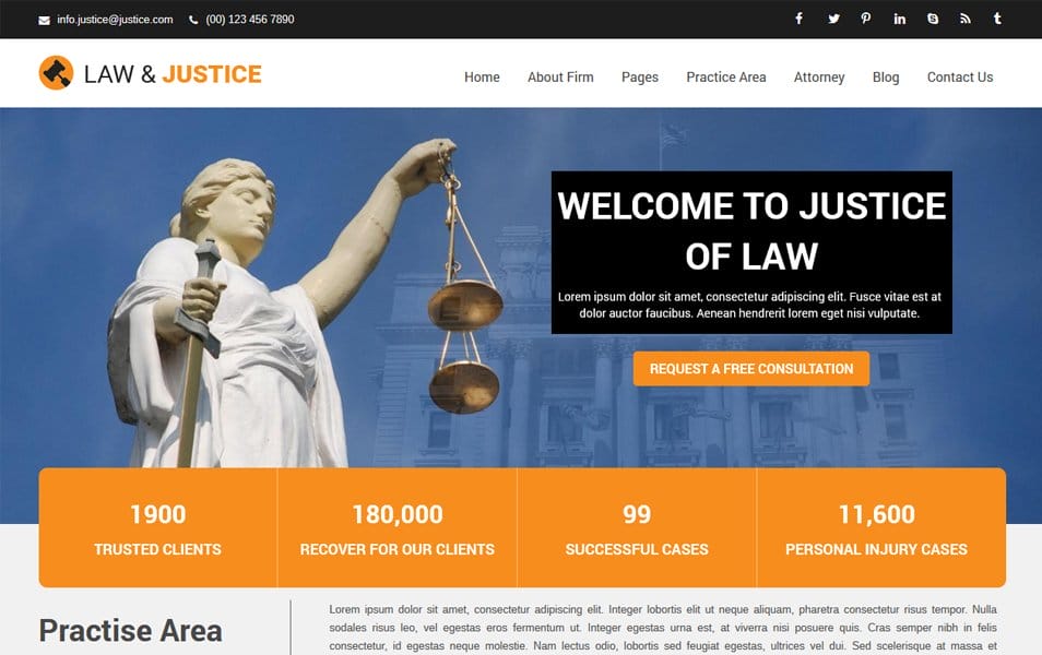 Justice Responsive WordPress Theme