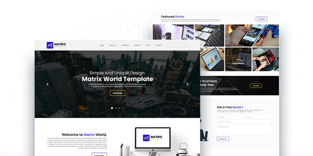 Matrix World Webpage Design