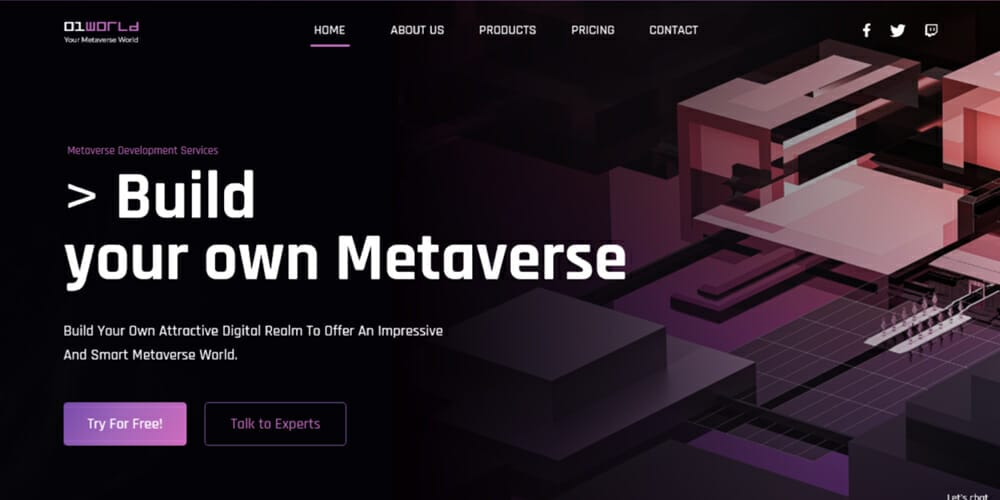 Metaverse Development Services Landing Page