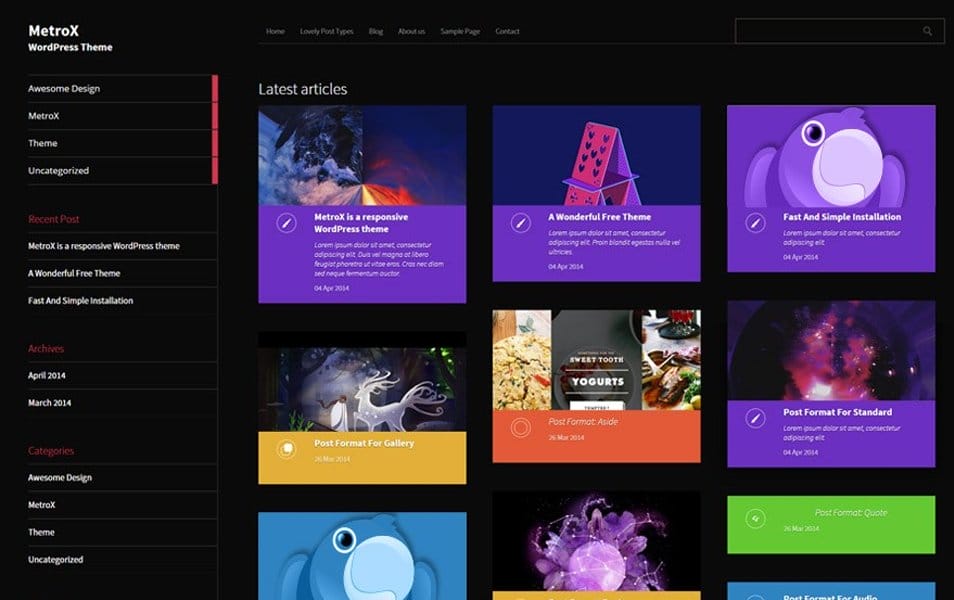 25+ Best Free Masonry Grid Style WordPress Themes 2022 10 Metro CreativeX