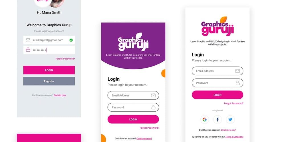 Mobile App Login Templates