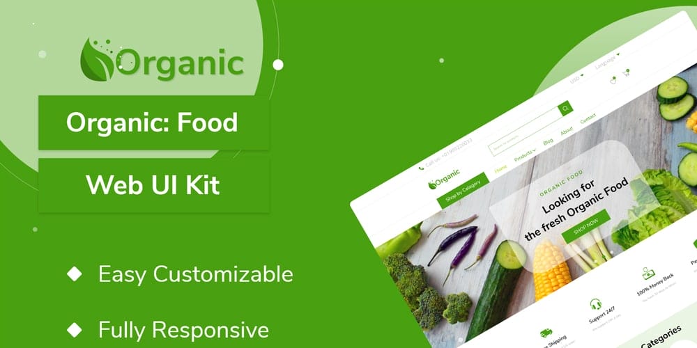 Organic Food Web UI Kit