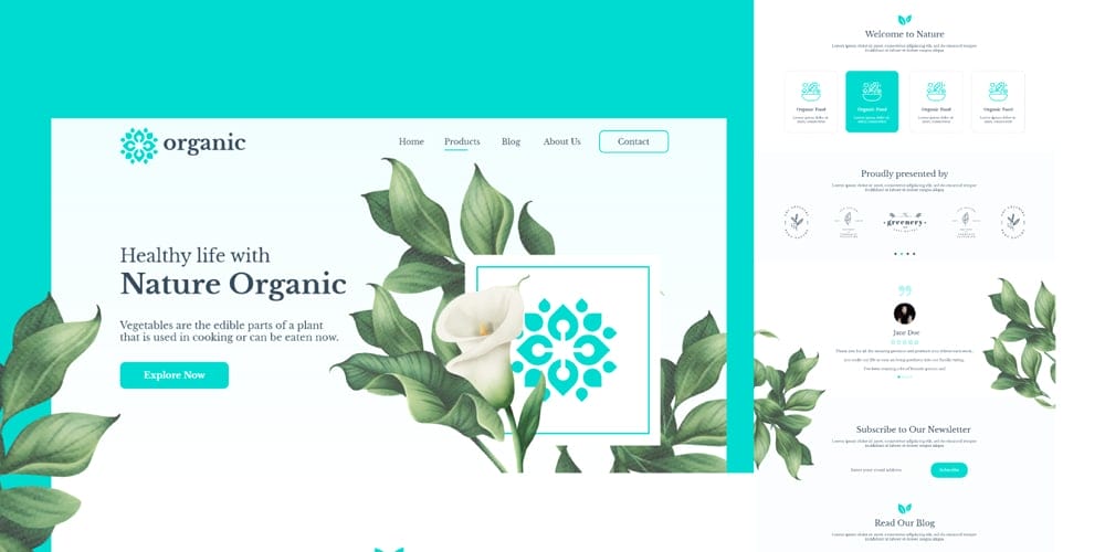 Organic Natural Health Adobe XD UI Kit