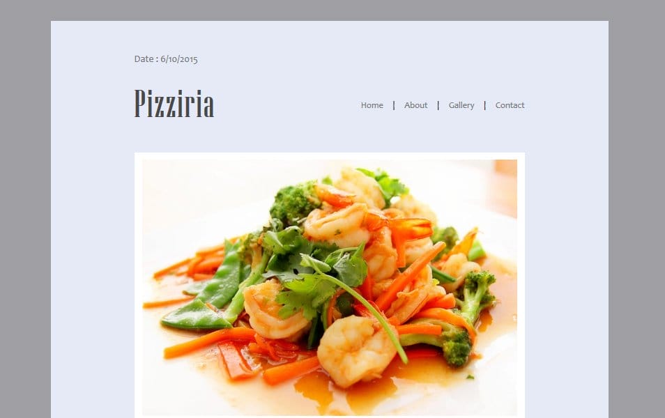 Pizziria a Newsletter Responsive Web Template