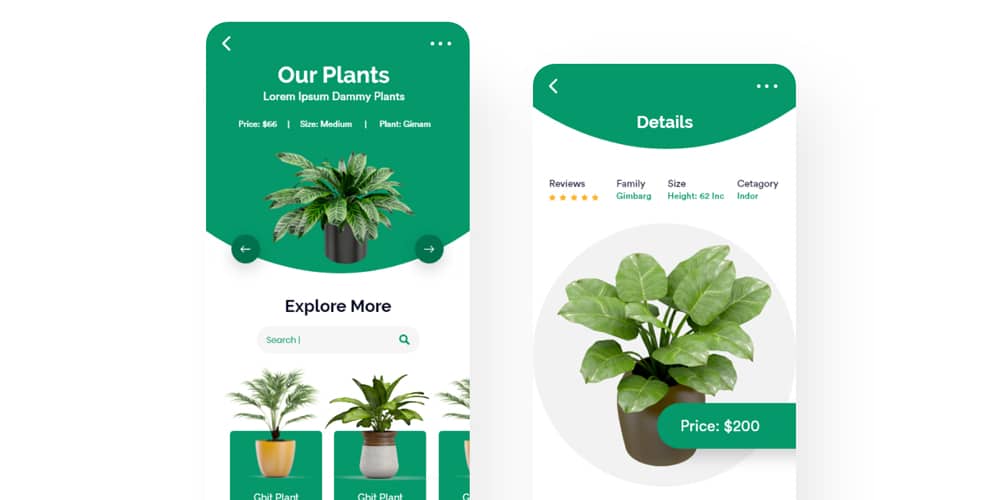 Plant Shop App Design