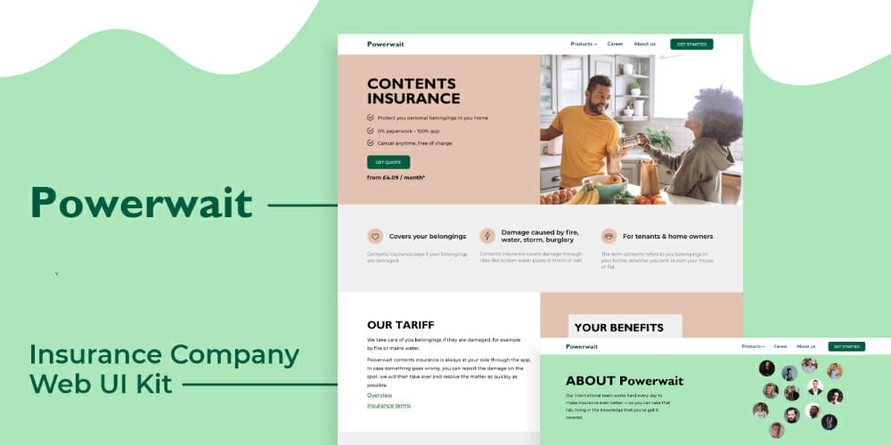 Powerwait Insurance company Web Template