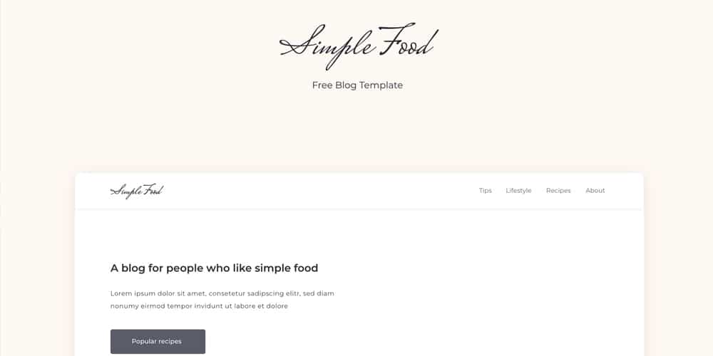 Simple Food Blog Template