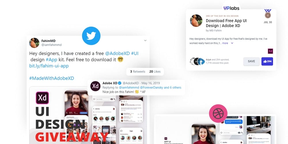 Social UI Kit for Adobe XD