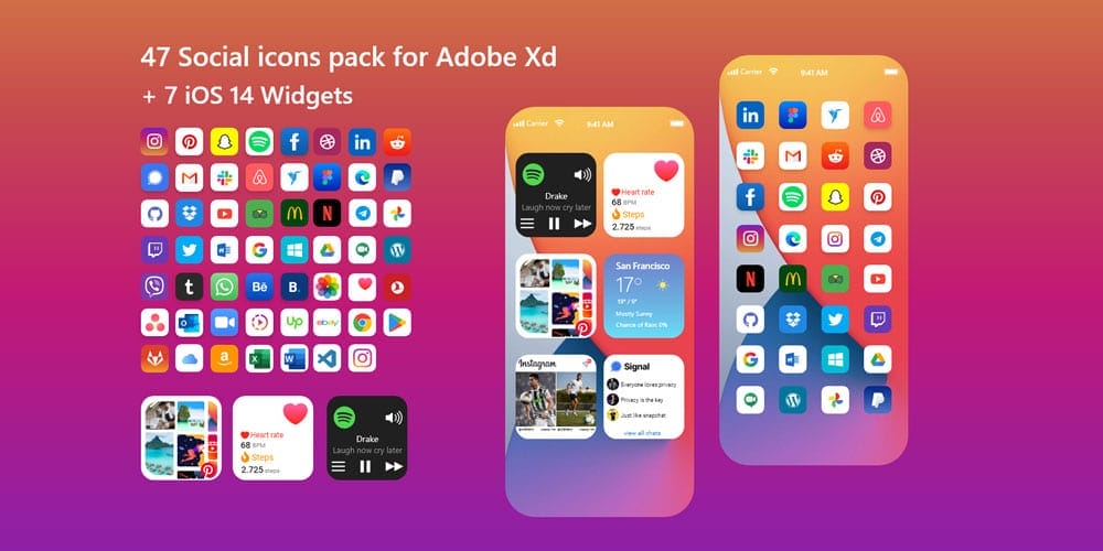 Social icons and iOS 14 Widget