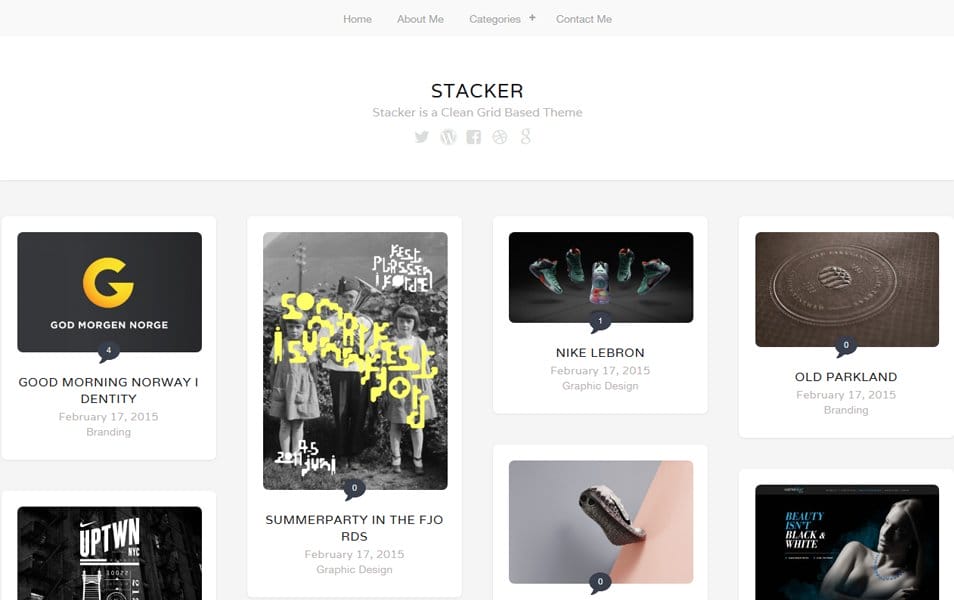 25+ Best Free Masonry Grid Style WordPress Themes 2022 30 Stacker Lite