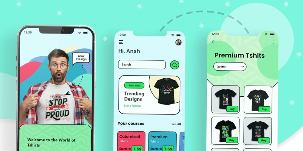 Tshirt Printing App Design