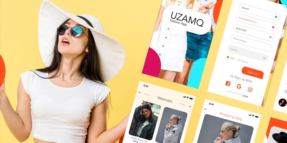 UZAMQ Fashion App UI