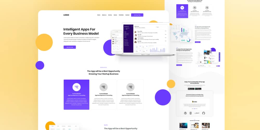 XD SaaS Landing Page template