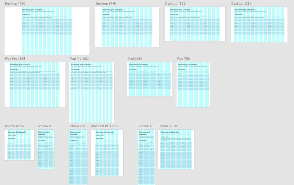 Adobe XD Grid Templates